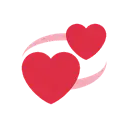 Revolving hearts cartoon animated emoji