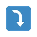 Right arrow curving down cartoon animated emoji