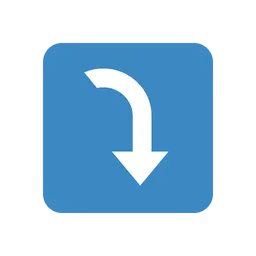 Right arrow curving down animated emoji