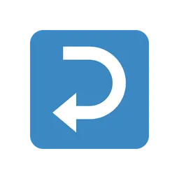 Right arrow curving left animated emoji
