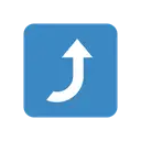 Right arrow curving up cartoon animated emoji