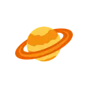 Ringed planet cartoon animated emoji