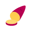 Roasted sweet potato cartoon animated emoji