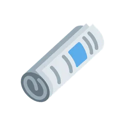 Rolled-up newspaper animated emoji