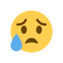 Sad but relieved face cartoon animated emoji