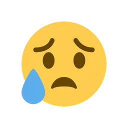 Sad but relieved face animated emoji