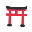 Shinto shrine cartoon animated emoji