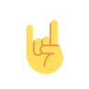 Sign of the horns cartoon animated emoji