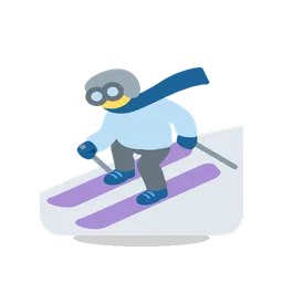 Skier animated emoji
