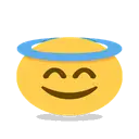 Smiling face with halo cartoon animated emoji