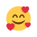 Smiling face with hearts cartoon animated emoji