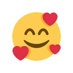 Smiling face with hearts animated emoji