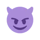 Smiling face with horns cartoon animated emoji