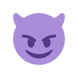Smiling face with horns animated emoji