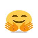Smiling face with open hands cartoon animated emoji