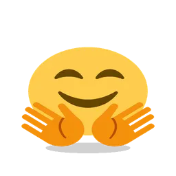 Smiling face with open hands animated emoji