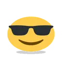 Smiling face with sunglasses cartoon animated emoji