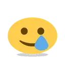 Smiling face with tear cartoon animated emoji