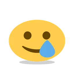 Smiling face with tear animated emoji
