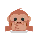 Speak-no-evil monkey cartoon animated emoji