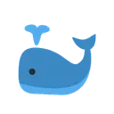 Spouting whale cartoon animated emoji