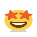 Star-struck cartoon animated emoji