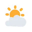 Sun behind cloud cartoon animated emoji