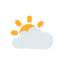 Sun behind large cloud cartoon animated emoji