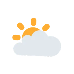 Sun behind large cloud animated emoji