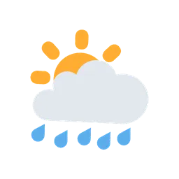 Sun behind rain cloud animated emoji