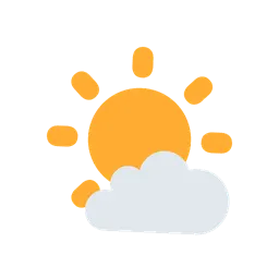 Sun behind small cloud animated emoji