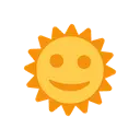 Sun with face cartoon animated emoji