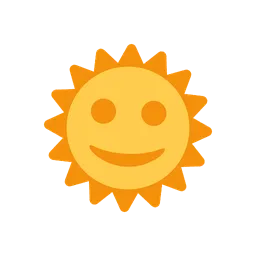 Sun with face animated emoji