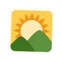 Sunrise over mountains cartoon animated emoji