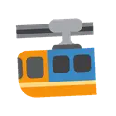 Suspension railway cartoon animated emoji