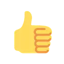 Thumbs up cartoon animated emoji
