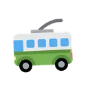 Trolleybus cartoon animated emoji