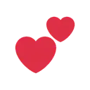 Two hearts cartoon animated emoji