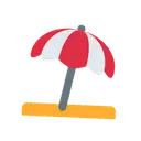 Umbrella on ground cartoon animated emoji