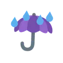 Umbrella with rain drops cartoon animated emoji