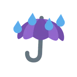 Umbrella with rain drops animated emoji