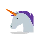 Unicorn cartoon animated emoji