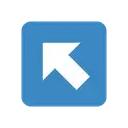 Up-left arrow cartoon animated emoji