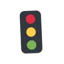 Vertical traffic light cartoon animated emoji