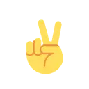 Victory hand cartoon animated emoji