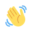 Waving hand cartoon animated emoji