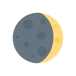 Waxing crescent moon animated emoji