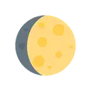 Waxing gibbous moon cartoon animated emoji