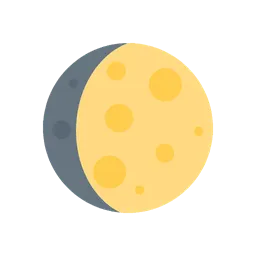 Waxing gibbous moon animated emoji