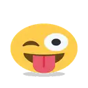 Winking face with tongue cartoon animated emoji